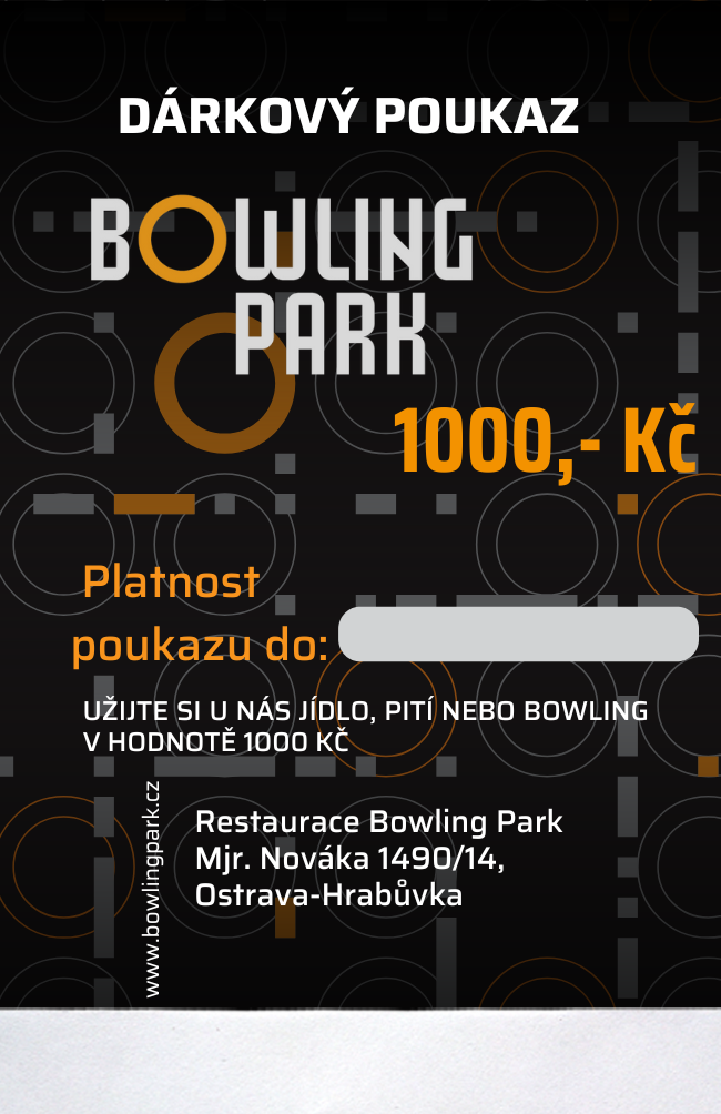 Dárkový poukaz Bowling v hodnotě 1 000,- Kč